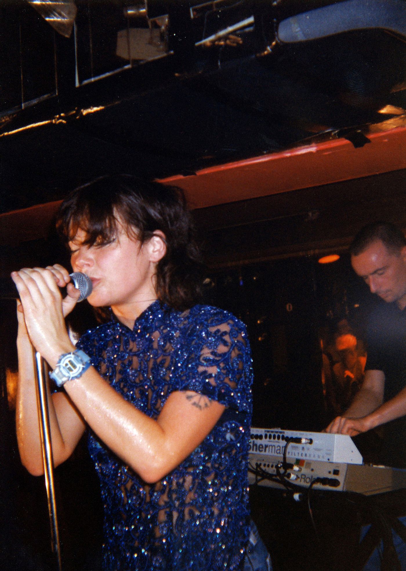 Björk y Mark Bell, en la sala Moviedisco de Barcelona, el 7 de septiembre de 1997.