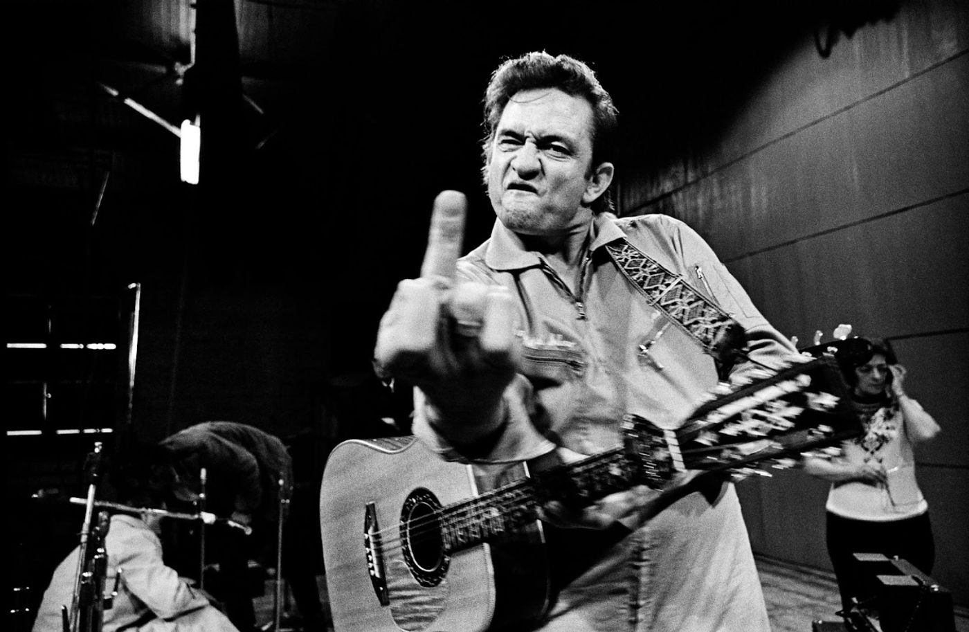 Johnny Cash y su icónica imagen. Foto: Jim Marshall.