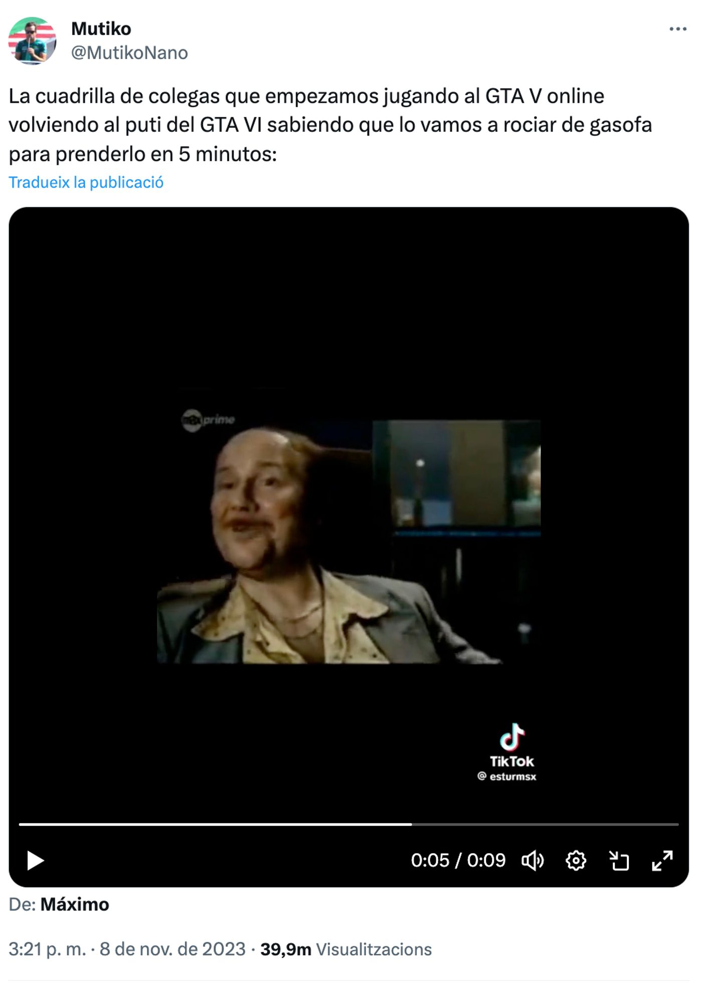 Qué felicidad, qué maravilla.<a href="https://twitter.com/MutikoNano/status/1722257932723929245" target="_blank"> Ver tuit </a>