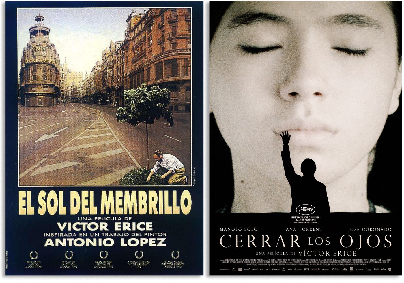 “El sol del membrillo”  (1992) y “Cerrar los ojos” (2023).