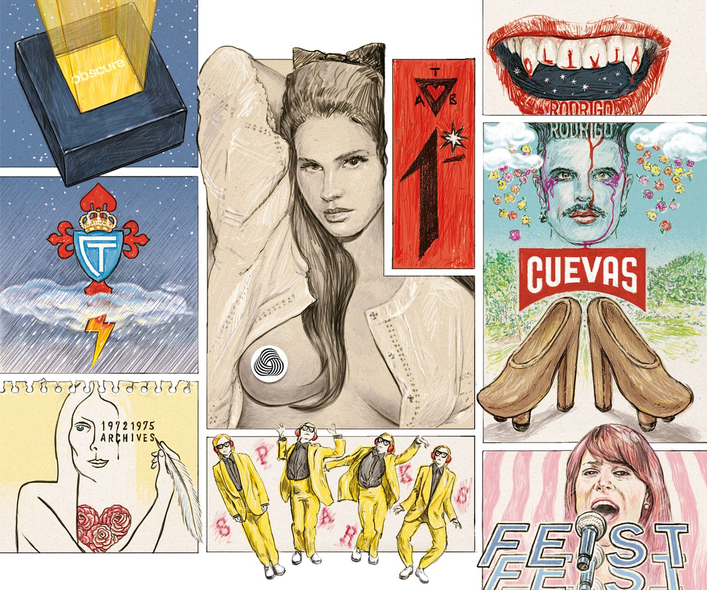 Explosión pop transversal. Ilustración: Javier Aramburu