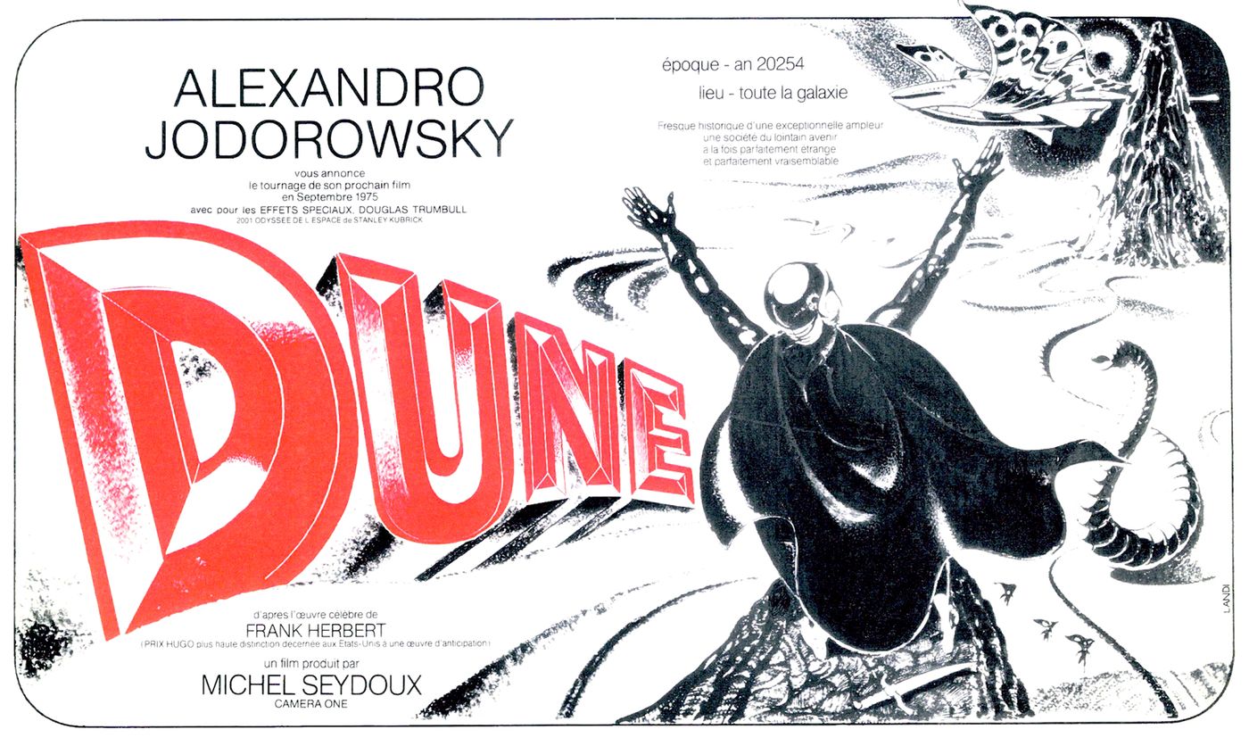 Lo nunca visto: anuncio del rodaje del “Dune” de Jodorowsky que no fue.