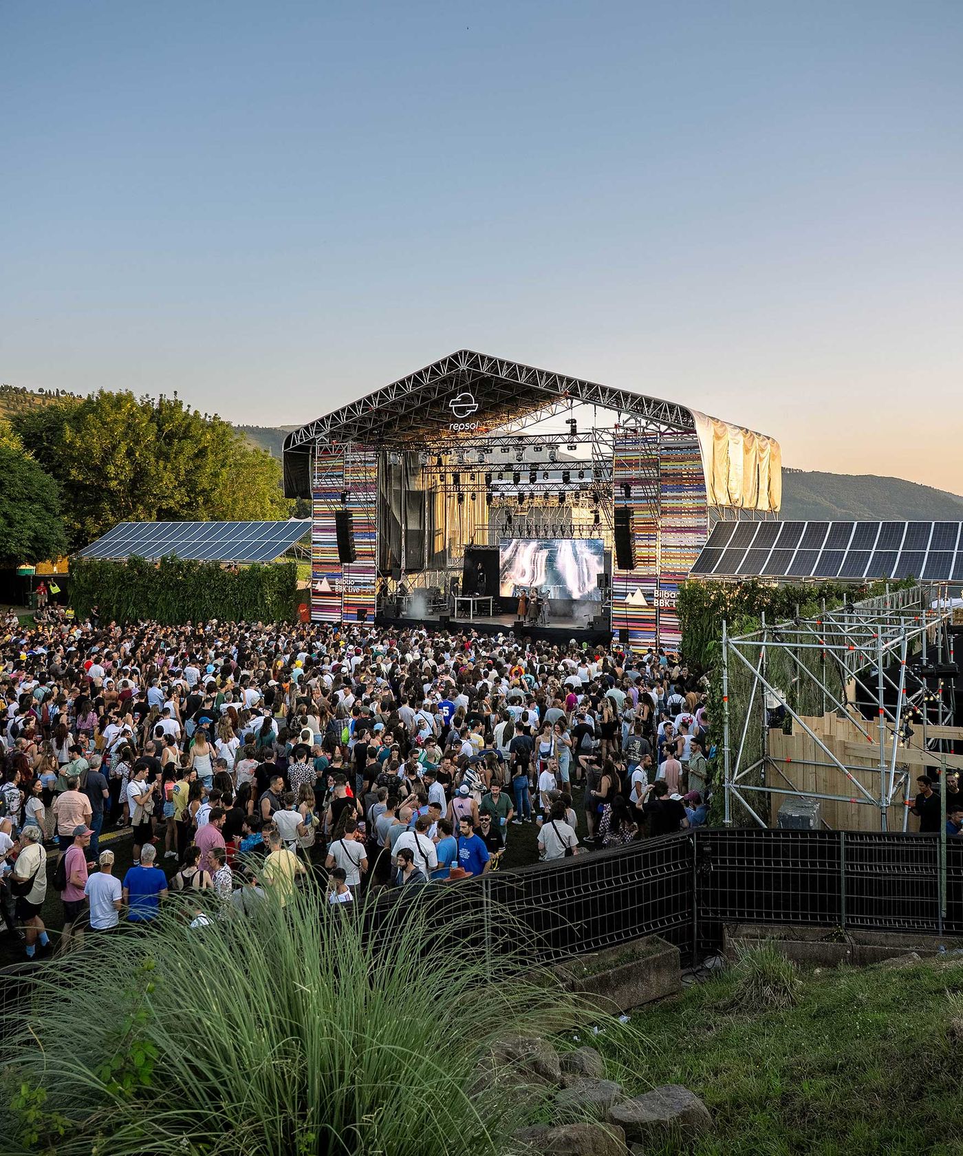 Paneles solares en Bilbao BBK Live.