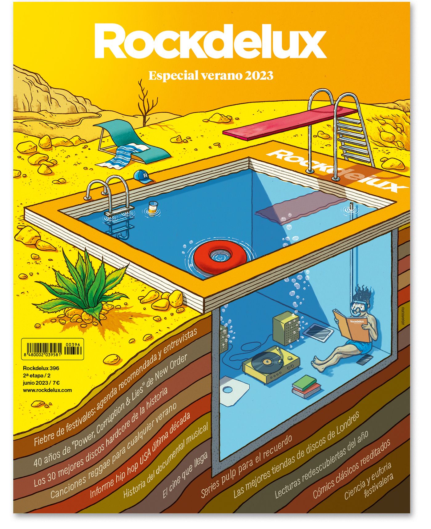 Rockdelux 396, el segundo de esta nueva etapa. Ilustración portada: Javier Aramburu