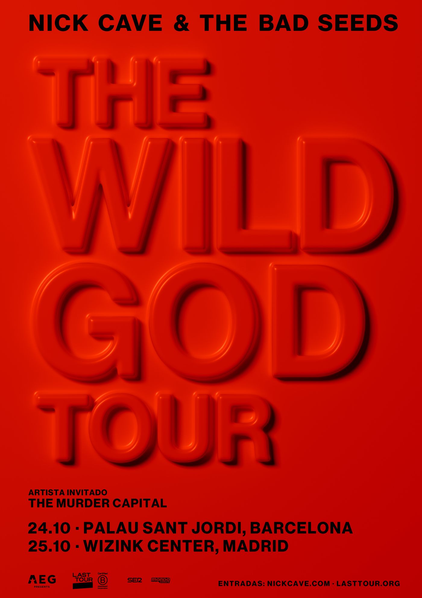 Cartel de sus conciertos en Barcelona y Madrid.