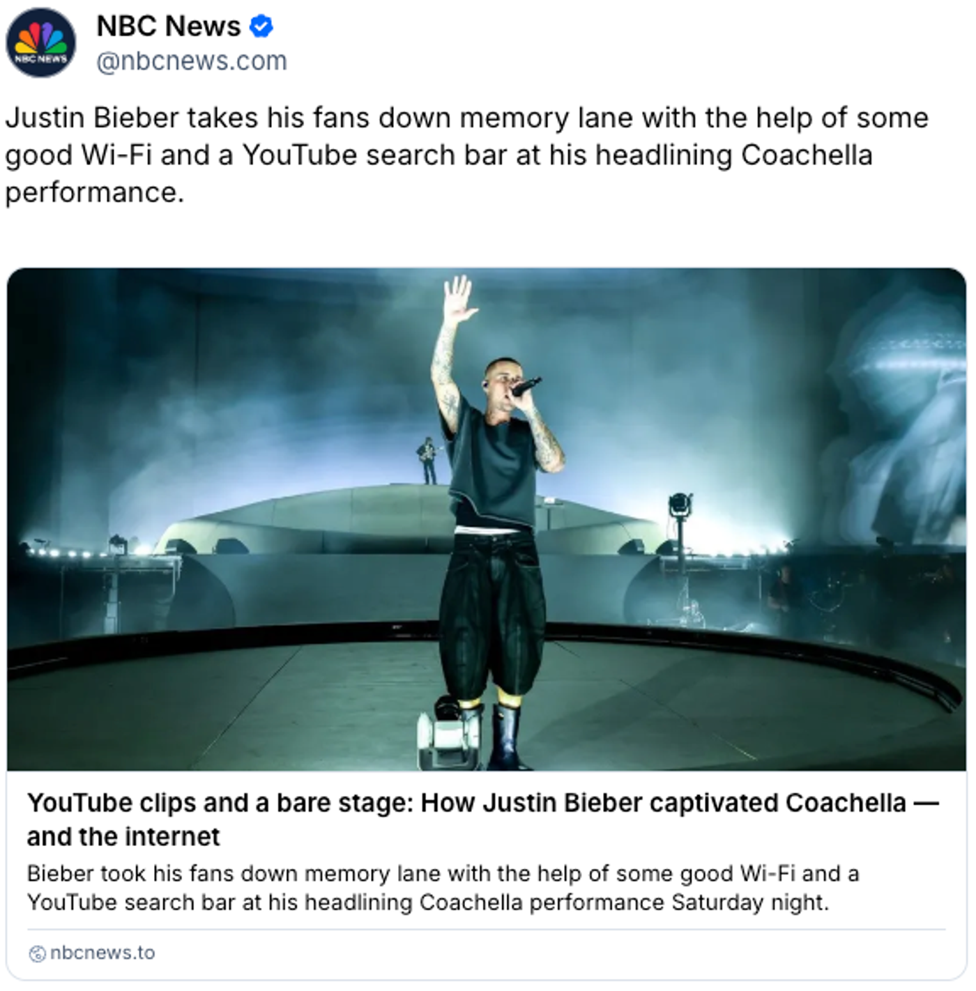 “Gracias a Dios, Justin tiene YouTube Premium”, dijo Katy Perry. <a href="https://bsky.app/profile/nbcnews.com/post/3mjfuhixb2k2t" target="_blank"> Ver post </a>