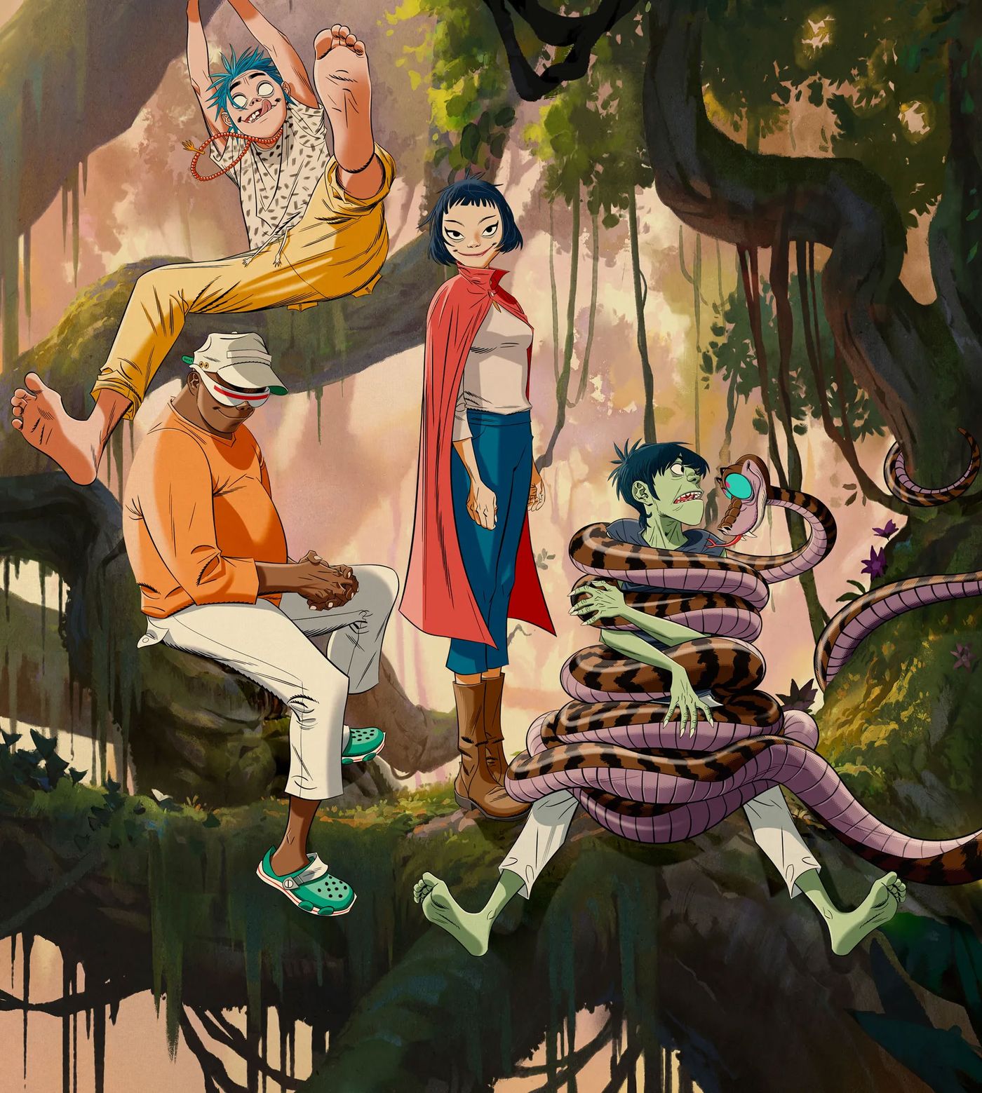  ¿Su mayor influencia? “El libro de la selva” (Wolfgang Reitherman, 1967). Ilustración: Jamie Hewlett 