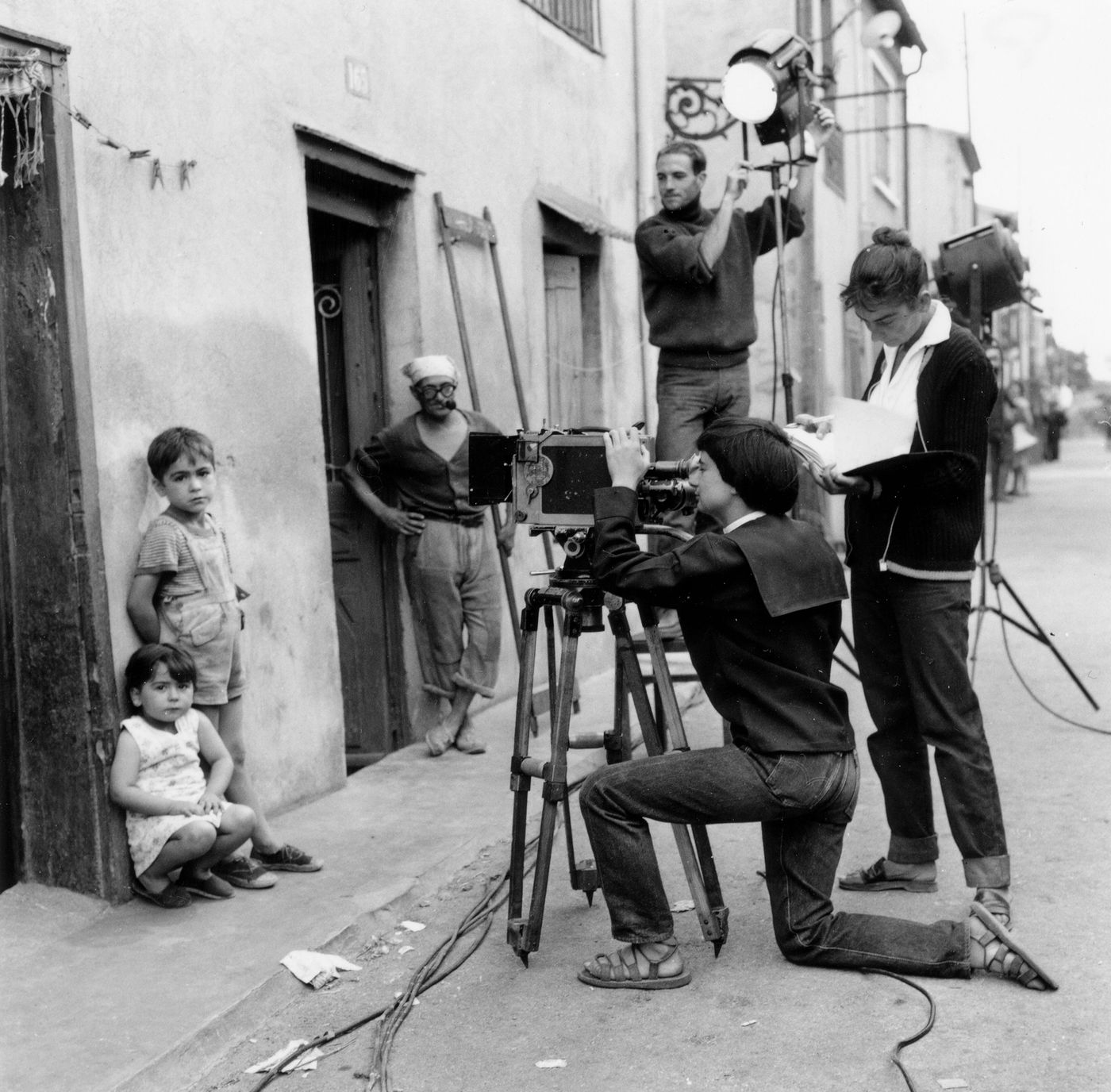 El rodaje, en 1954, de “La pointe courte”. © ciné-tamaris. Foto: Anónima