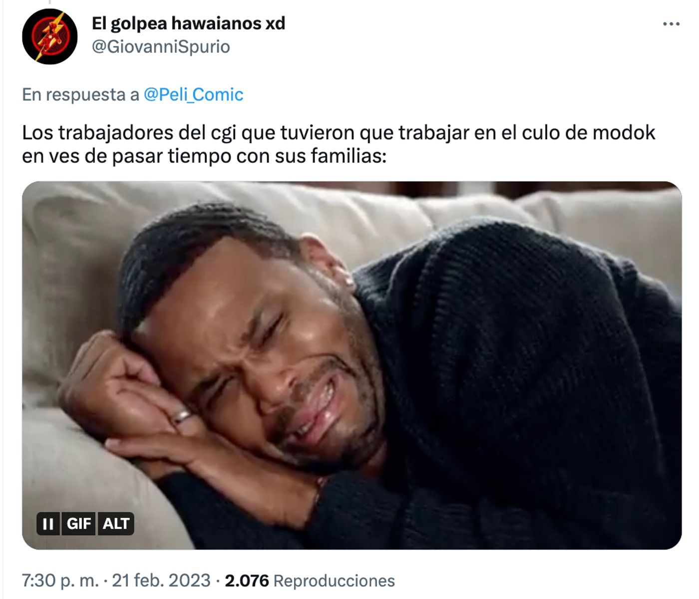 Drama y tragedia por un culo.<a href="https://twitter.com/GiovanniSpurio/status/1628099738875592706" target="_blank"> Ver tuit </a>