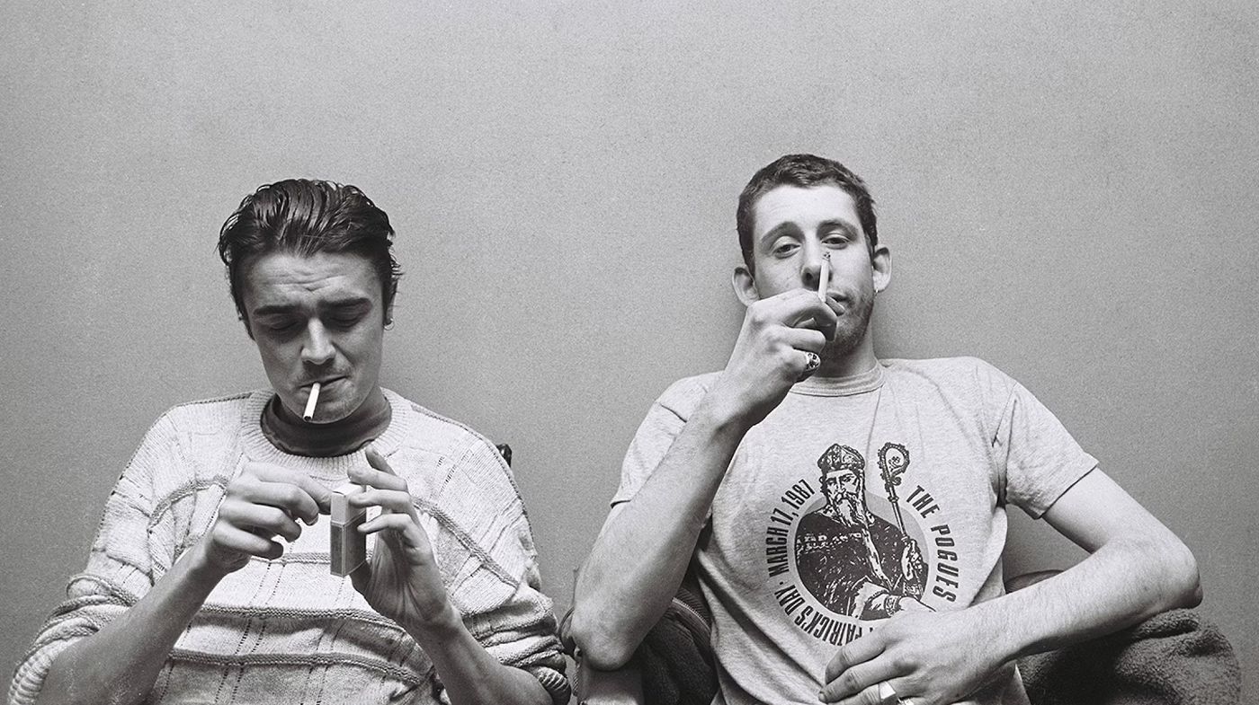 Spider Stacy y Shane MacGowan en 1987.