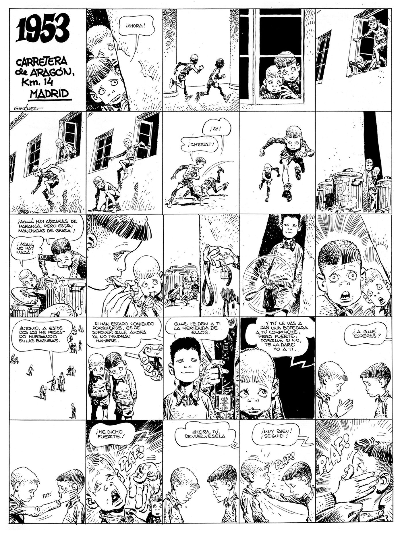 Primera página publicada de “Paracuellos”.