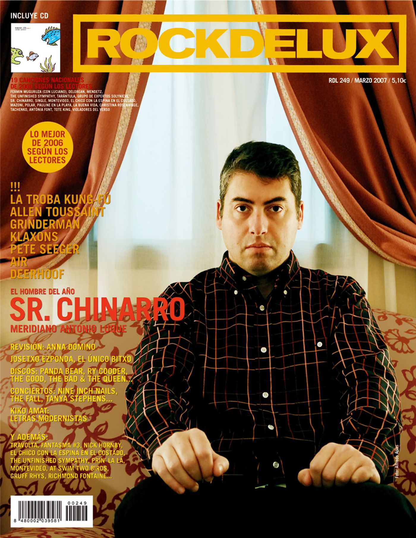 Rockdelux 249 (Marzo 2007). Foto:  Alfredo Arias. Diseño: Nacho Antolín