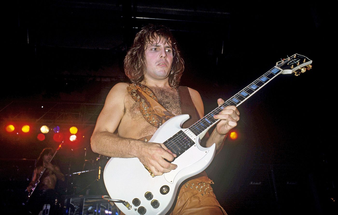 Ross Friedman, con Manowar, en 1984. Foto: Fryderyk Gabowicz (Getty Images)