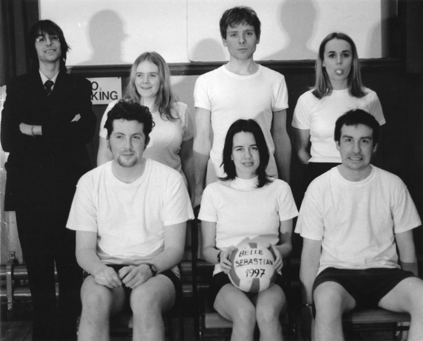 En 1997, con Isobel Campbell (chicle en la boca).