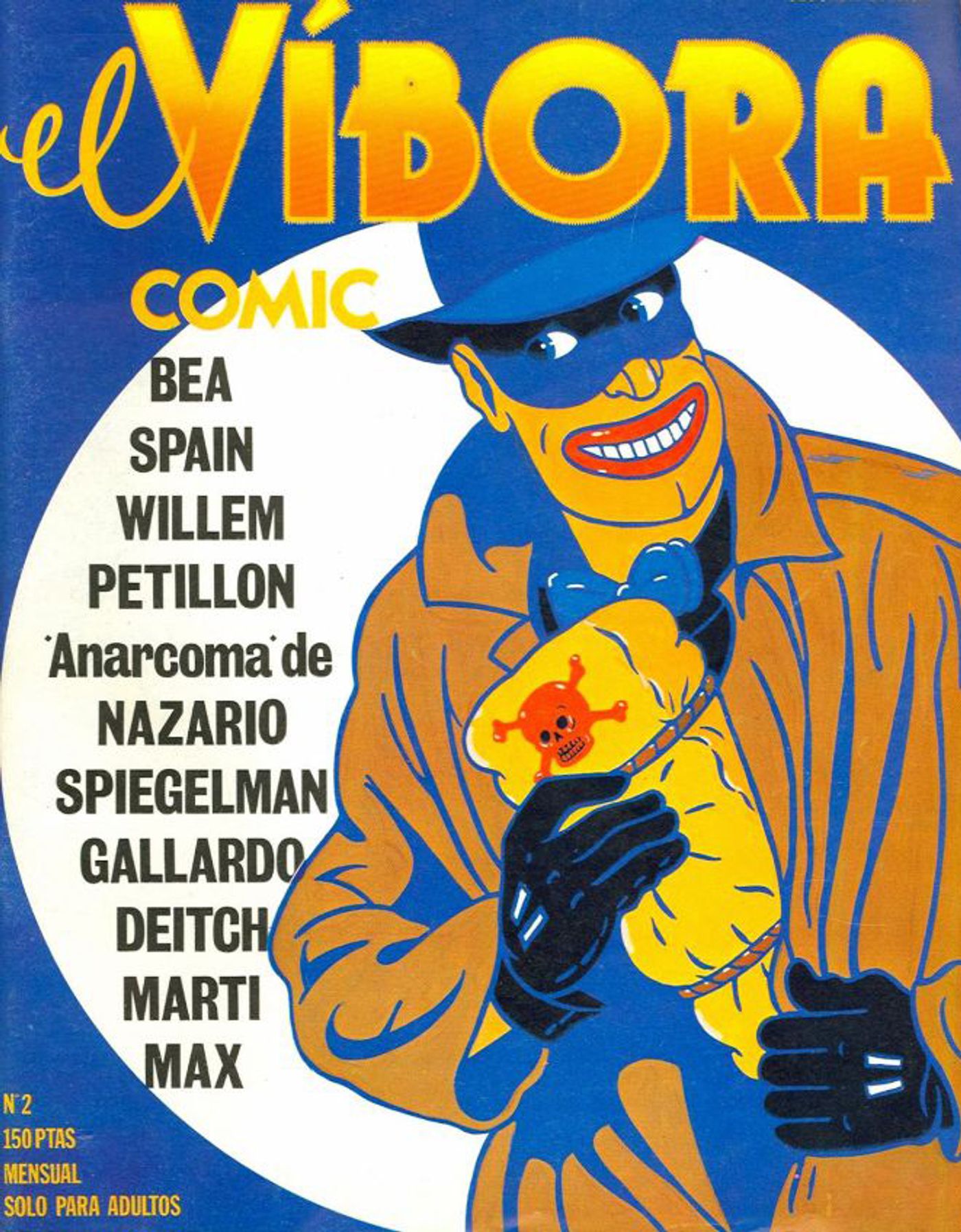 Gallardo ilustraba la portada del segundo número de la legendaria ‘El Víbora’. Atención a los autores destacados en ella.