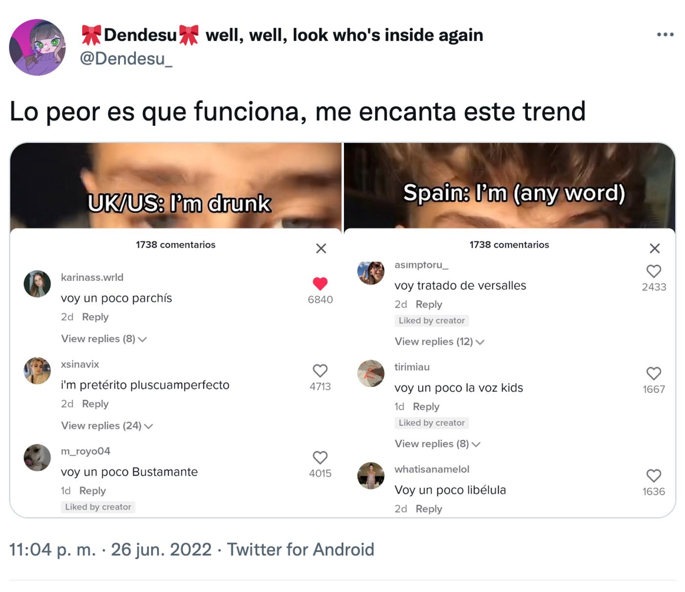 Vamos un poco alegres, ¿no?<a href="https://twitter.com/Dendesu_/status/1541165608393478144" target="_blank"> Ver tuit </a>
