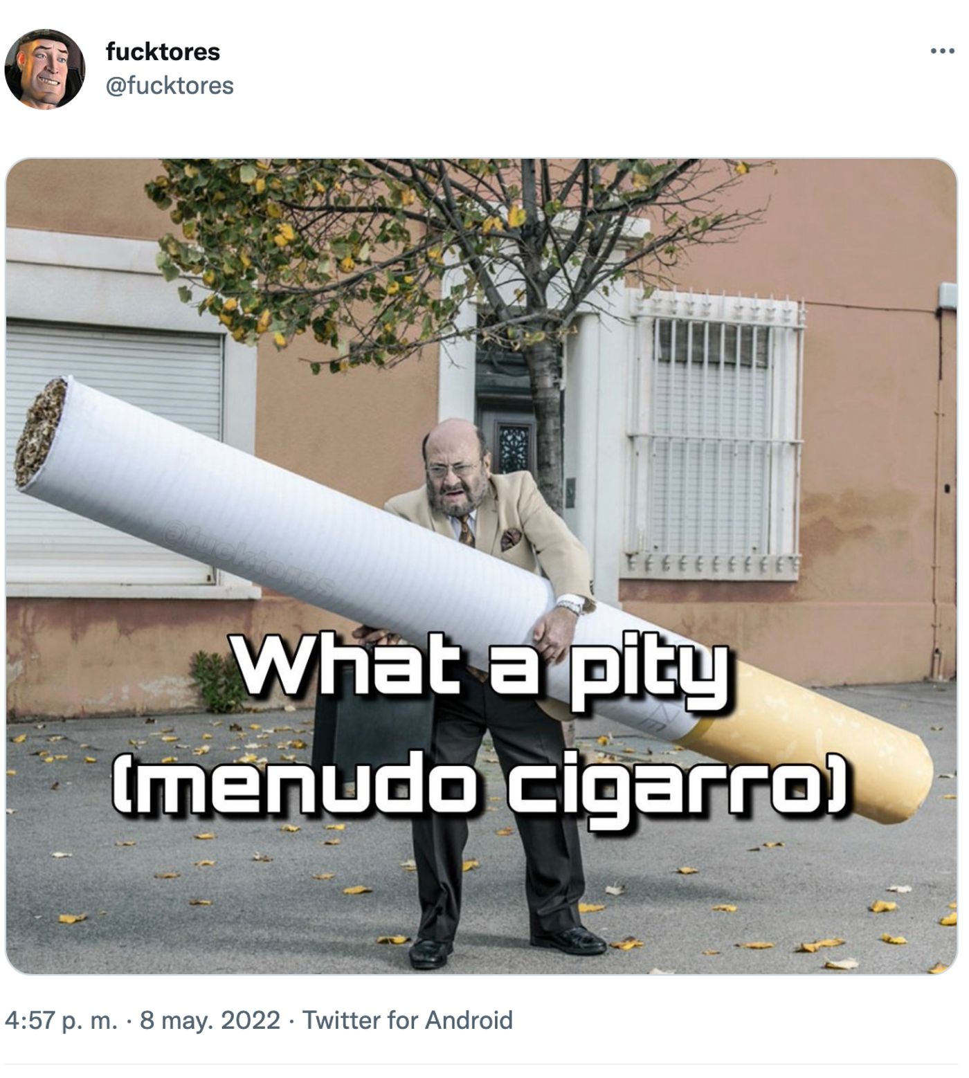 Bárbaro es poco. <a href="https://twitter.com/fucktores/status/1523316080734883843" target="_blank"> Ver tuit </a>