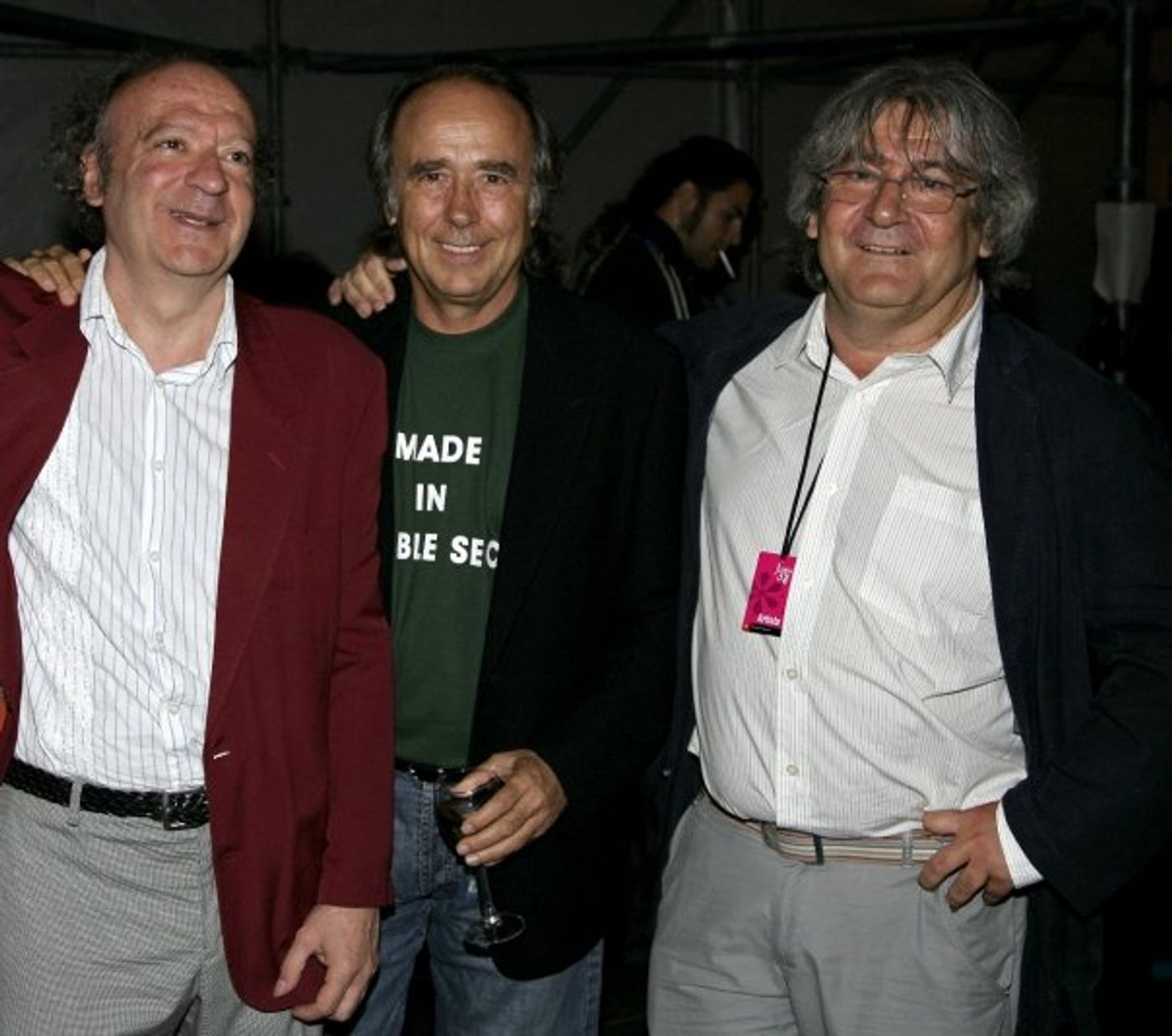 En 2008, junto a Sisa y Serrat. Foto: Facebook