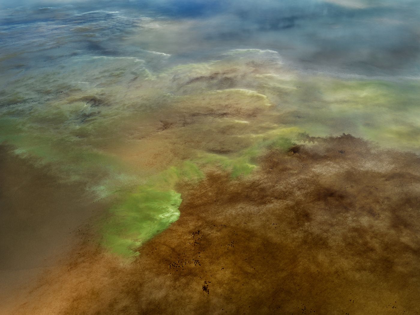 “Lake Logipi #1”. Gran Valle del Rift, Kenia, 2017 © Edward Burtynsky, cortesía de Nicholas Metivier Gallery, Toronto / Flowers Gallery, Londres.