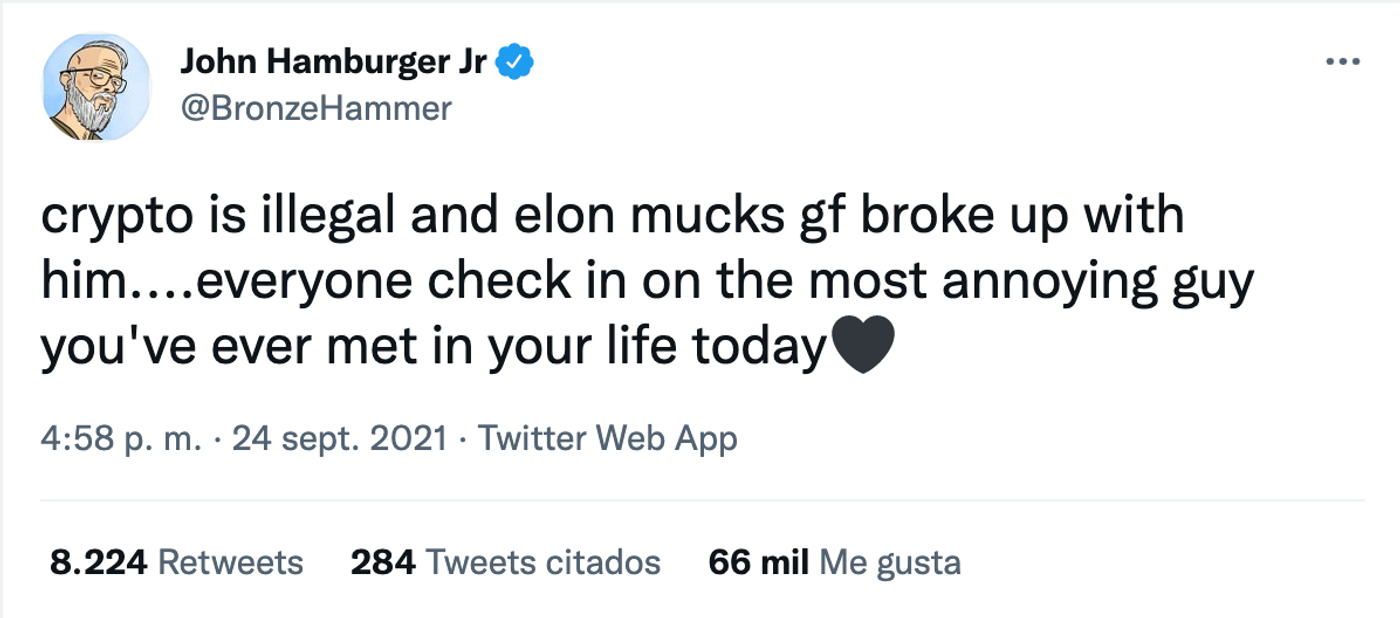 El mundo de las criptomonedas que no cesa. <a href="https://twitter.com/BronzeHammer/status/1441416830485073924" target="_blank"> Ver tuit </a>